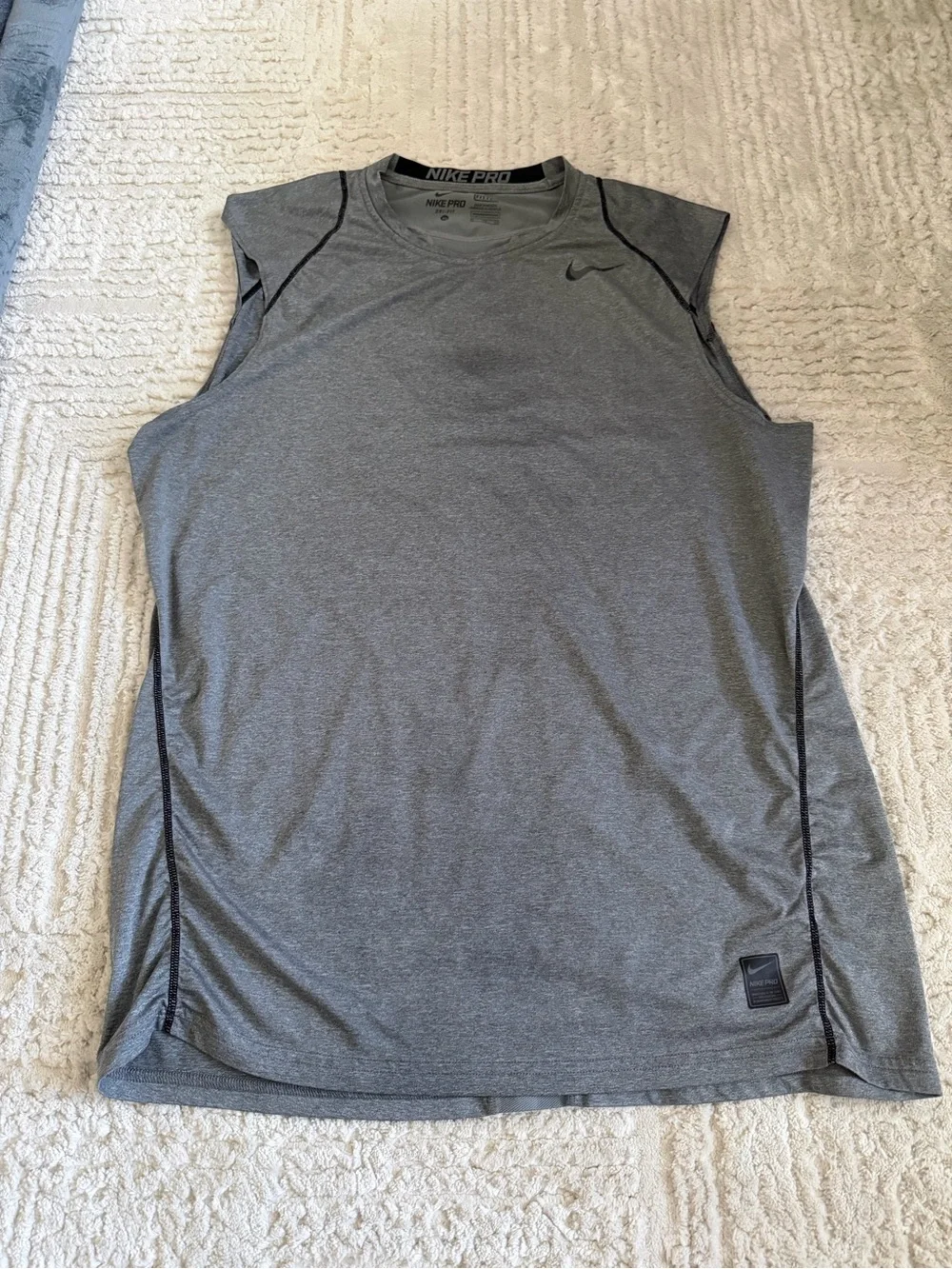 Nike Pro Dri Fit Fitted Men’s Sleeveless Athletic Shirt Gray XL